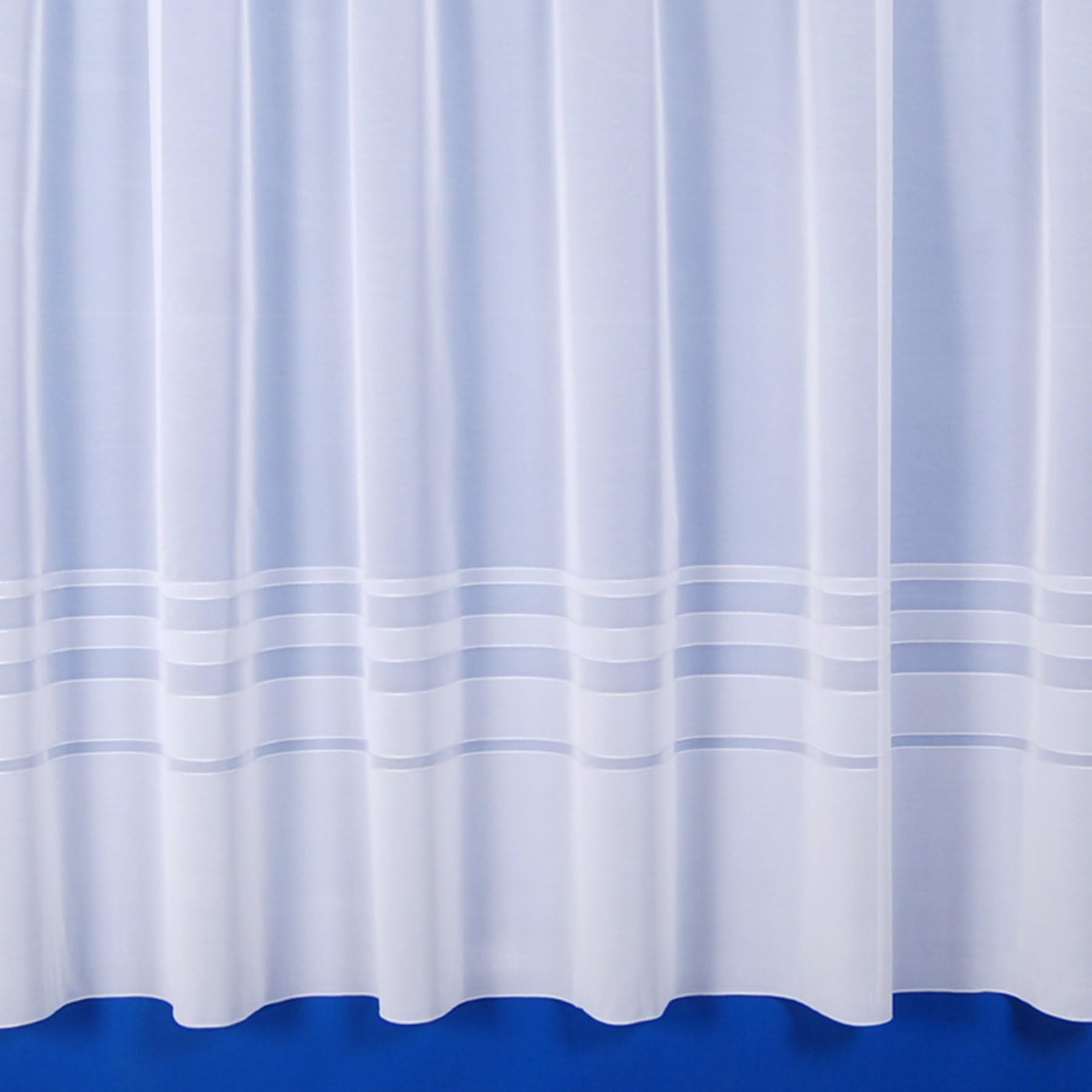 The Textile House Leanne White Semi-Plain Net Curtain - 2 Metres Wide x 36" (91cm) Drop