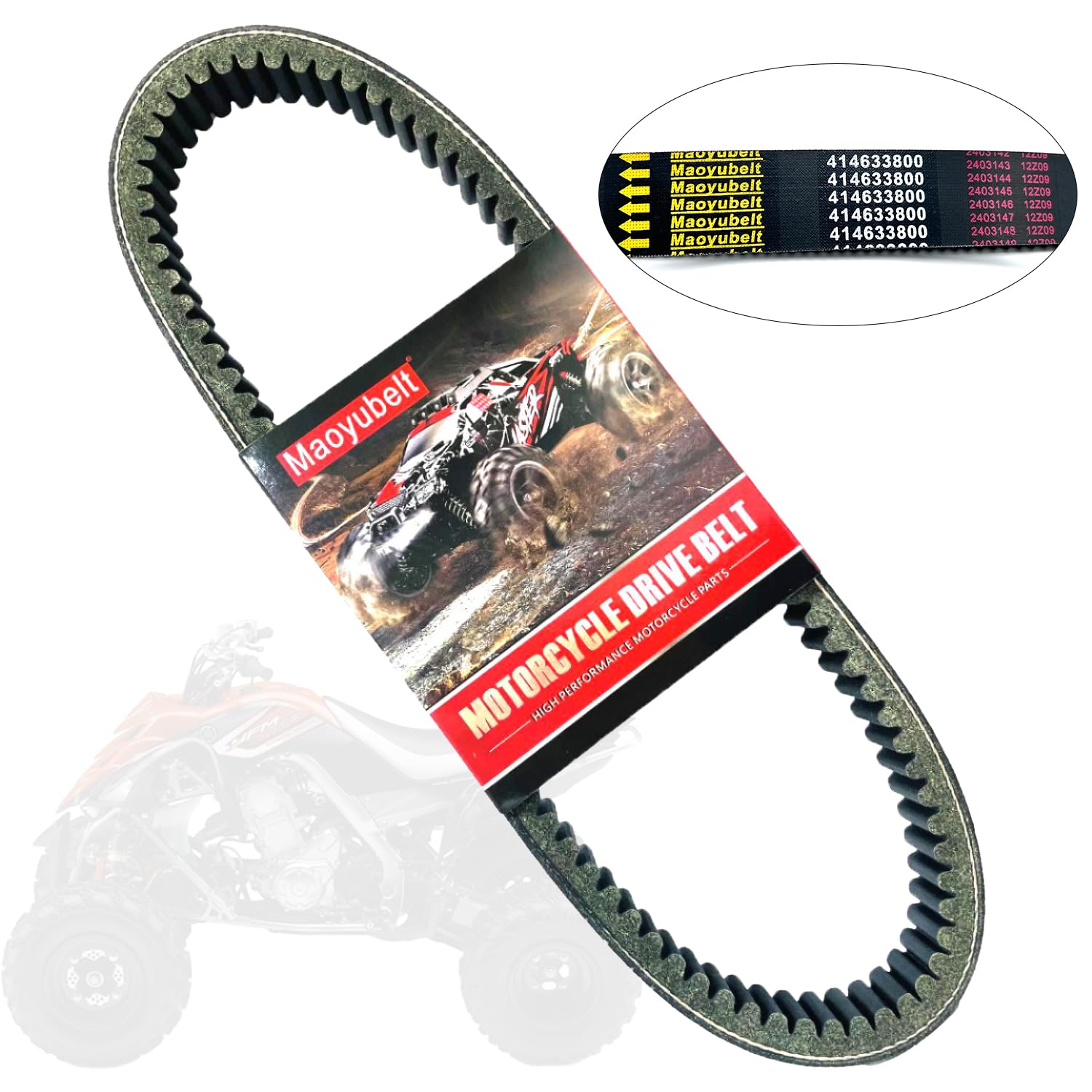 Drive Belt 414633800 Compatible with Ski-Doo 1997-2007 Snowmobile Skandic 440 440F 550 500F 600 WT SWT SUV LC Super Wide Track Drive Pulley 1 13/32" x 44 1/4"