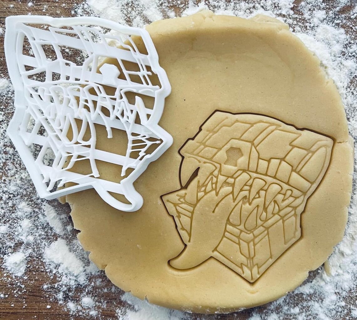Black Mimic Cookie Cutter Chest Monster Fantasy DND Evil Curse Fight RPG Dungeon and Dragons Pastry Fondant Dough Biscuit Clay Stamp DIY Baking and Creative Treats