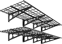 FLEXIMOUNTS 2-Pack 2x6ft Heavy Duty Garage Wall Shelves - 1400lbs Capacity, Black Classic Series Storage Racks