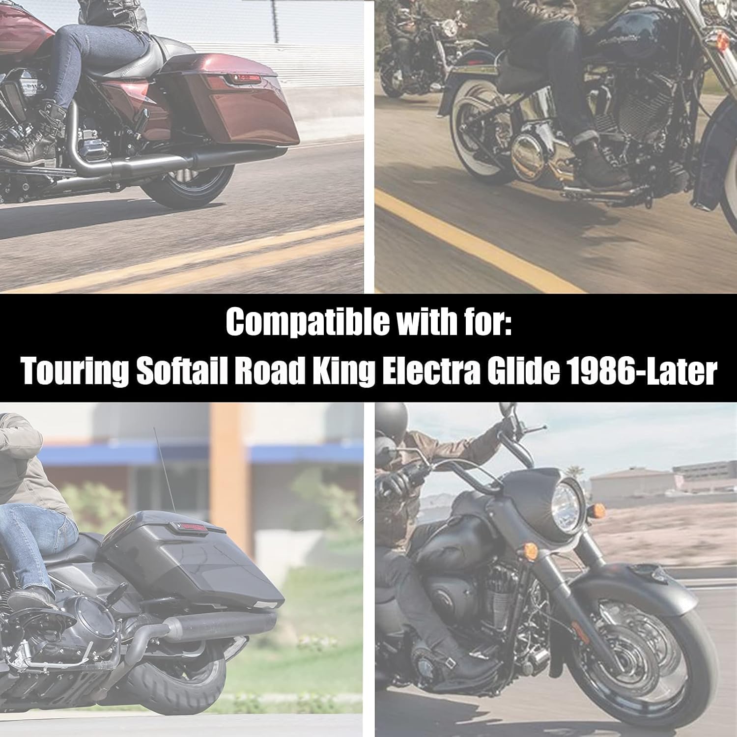 AUFER 2Pcs Motorcycle Front Driver Rider Inserts Floorboards Foot Peg Footrest Footboards Compatible With For Harley Touring Electra Glide Road Glide Road King Softail (Black)