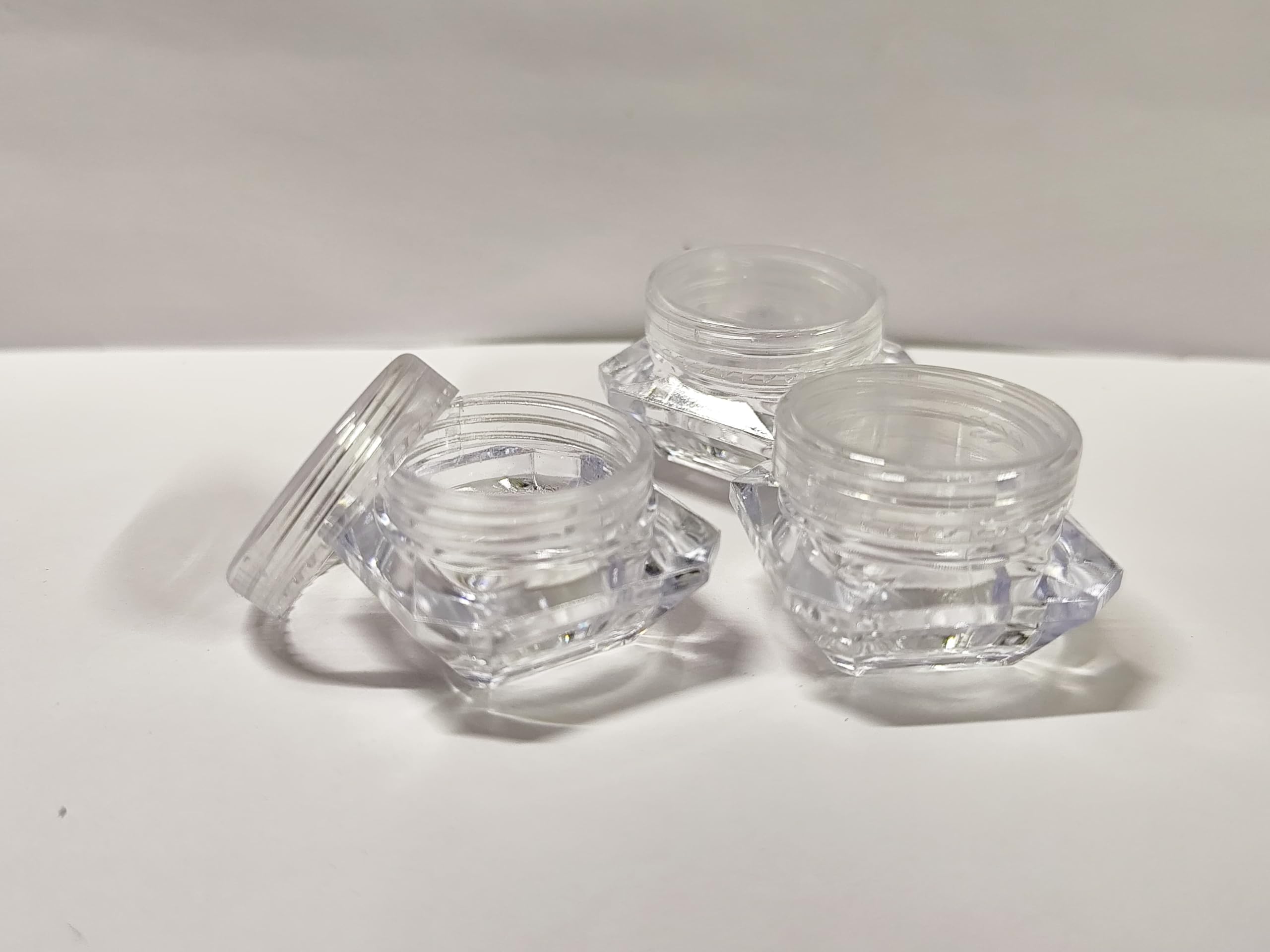 SHREE MAHA 5gm Empty cosmetic clear containers Diamond Shape acrylic jars small cosmetics lip balm containers transparent jar with Transparent [PACK OF 24 PCS]-image-28