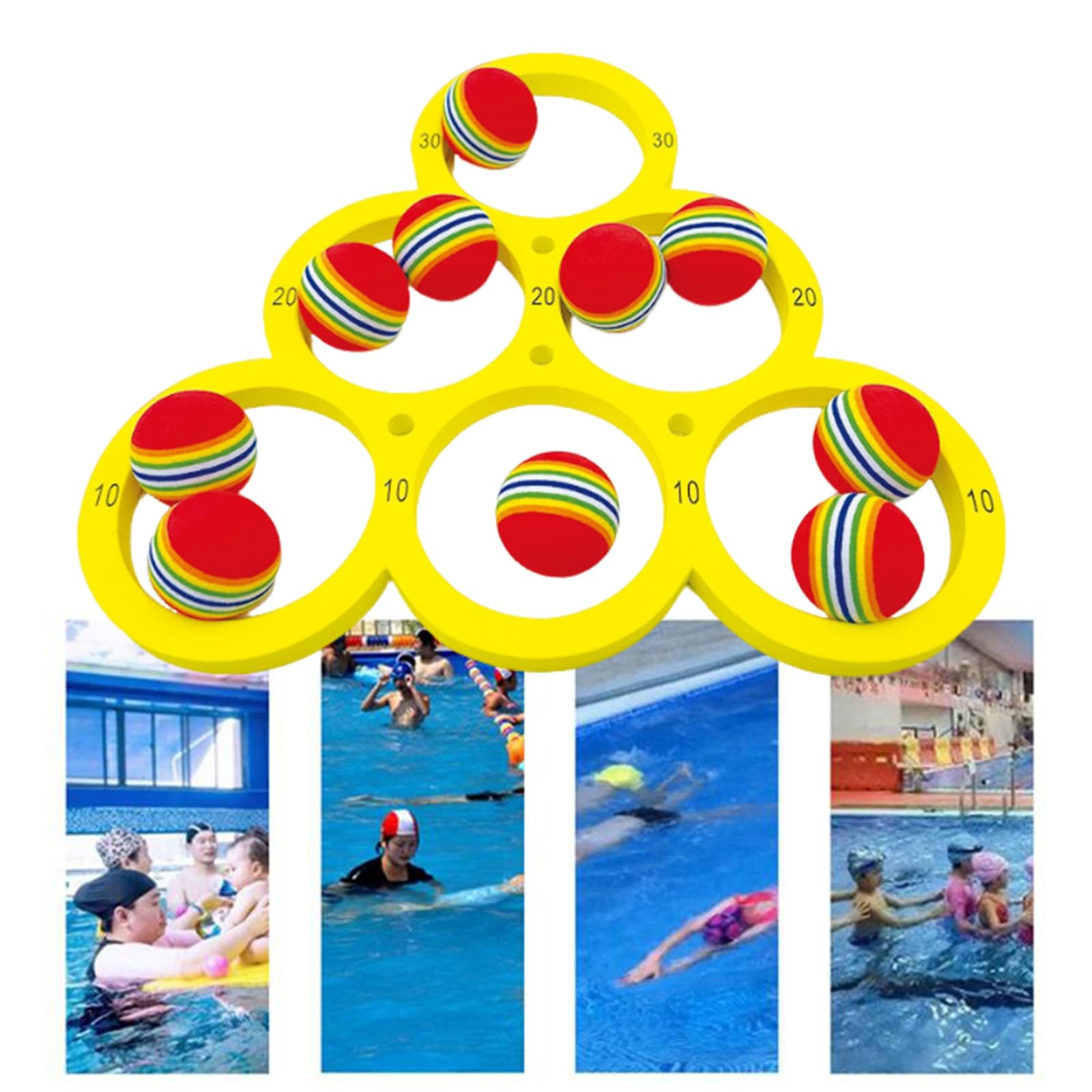 Swimming Pool Rings Toss Competition Portables Floating Targets Game for Adults Beach Parties Water Coordination Training Equipment — view 2