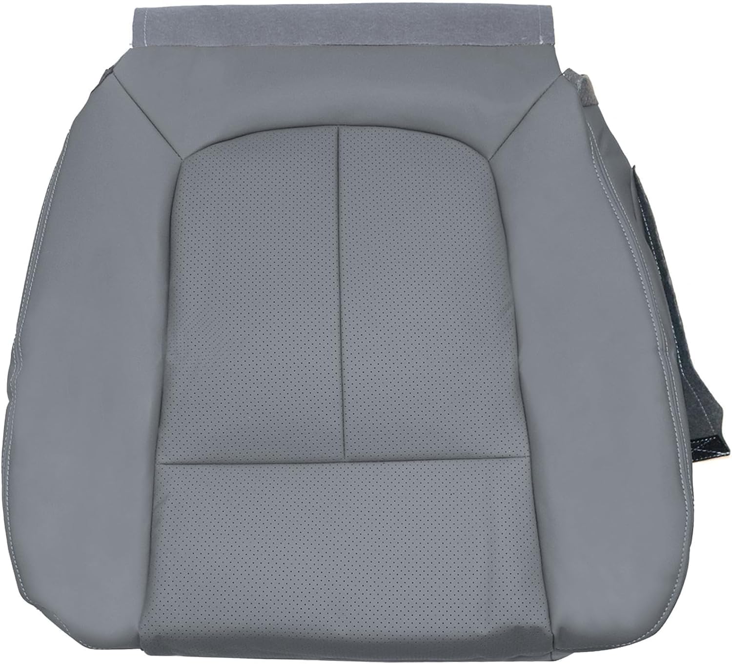 NLQR Gray Front Driver Side Bottom Replacement Perforated Microfiber Leather Seat Cover Compatible with Ford F150 2009 2010 2011 2012 2013 2014 F250 F350 F450 F550 2011 2012 2013 2014 2015 2016