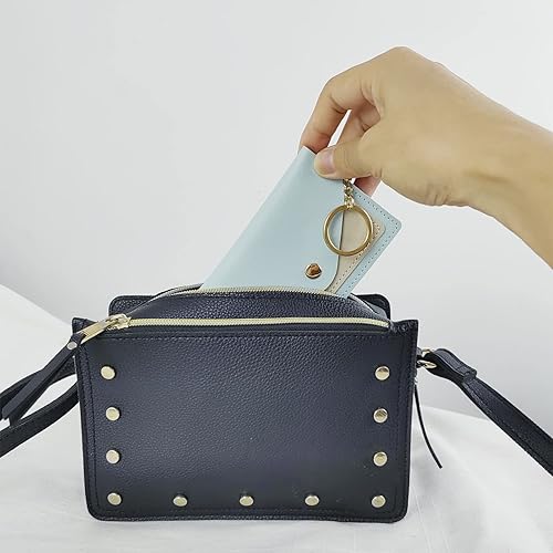 Vista 5 de Pastillero anticonceptivo/billetera PU cuero medicina titular llavero sobre monedero (negro)