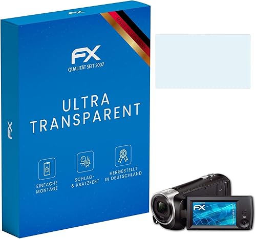 atFoliX Película protectora de pantalla compatible con Sony HDR-CX405 Protector de pantalla, película protectora FX ultratransparente (3X)
