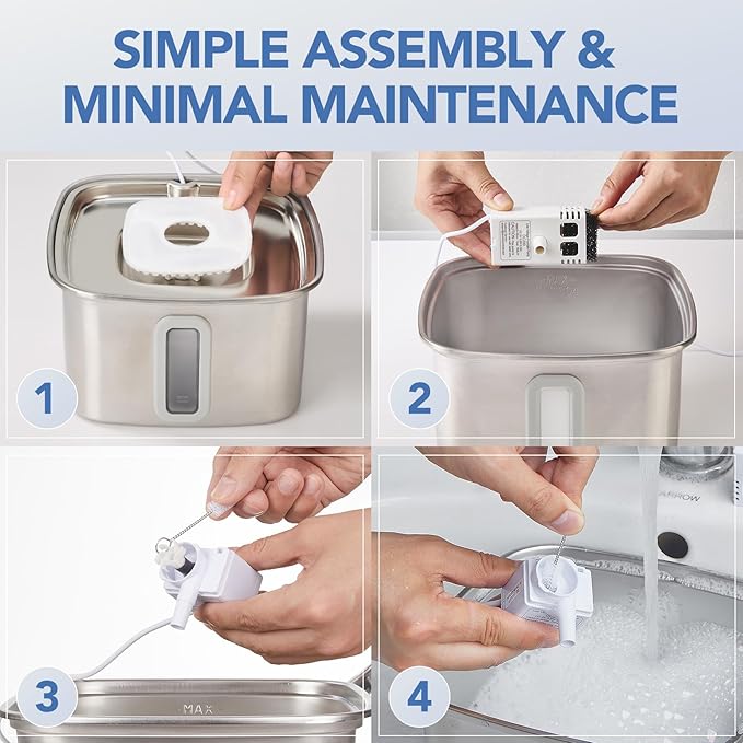 Veken 4 Filtros y 4 Esponjas de Repuesto para Fuente de Agua para Gatos miniatura 3