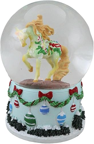 Miniatura 3 de Ebros Gift Trail of Painted Ponies Western Vintage Christmas Delightful Adornos de árbol de caballo con purpurina, globo de agua de 5.25 pulgadas de