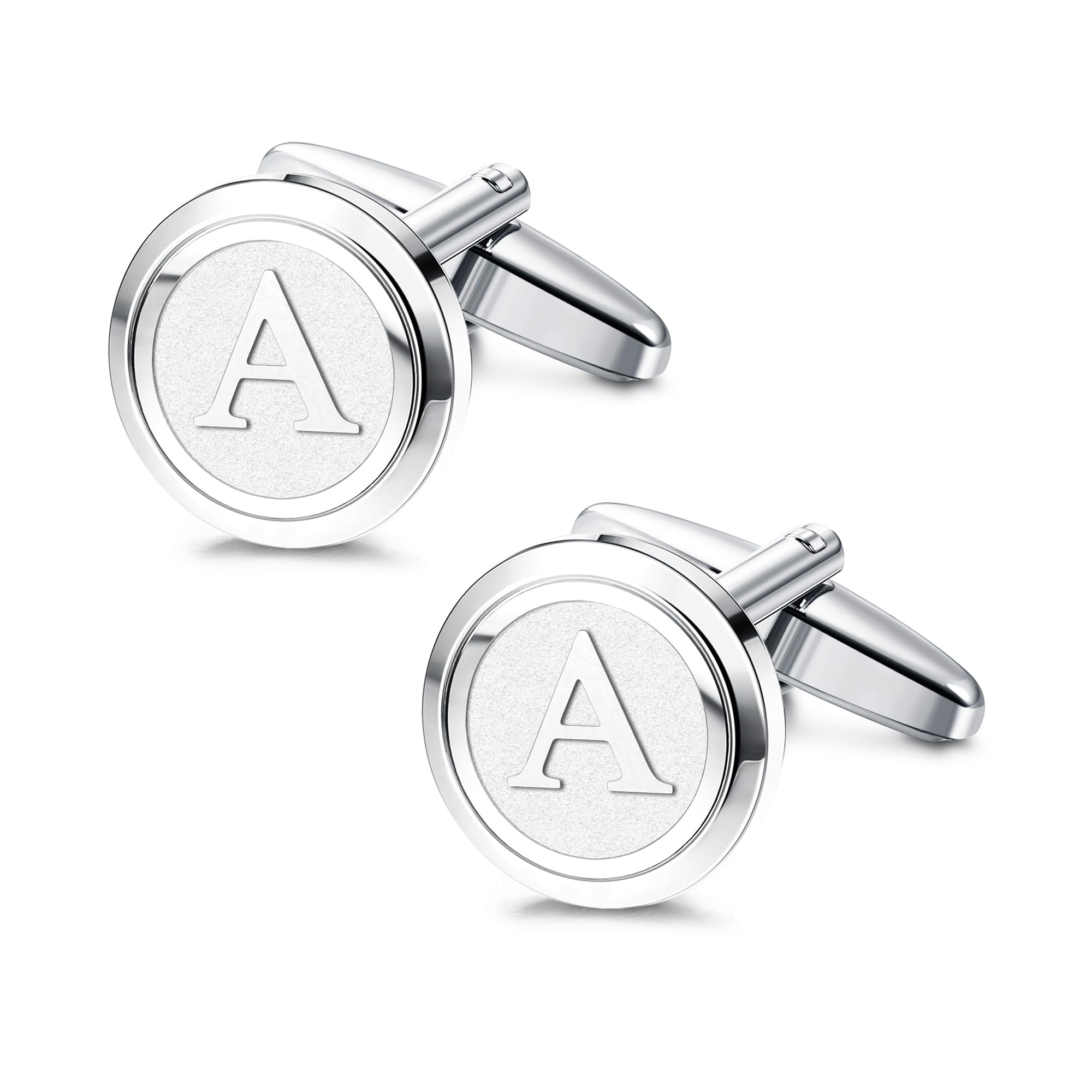 LOYALLOOK Initial Gold Cufflinks for Men Gold Cuff Links Personalized Copper CuffLinks Letter Cufflinks Gift for Groom Husband Father