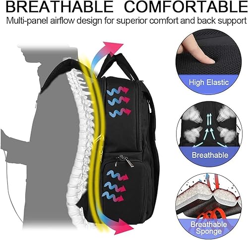 Miniatura 5 de CADeN Mochila para cámara DSLR impermeable, antirrobo con compartimento para laptop de 15.6 pulgadas, puerto de carga USB, soporte para trípode,