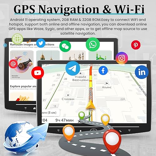 Miniatura 3 de [2+64G] Estéreo de coche con pantalla táctil de un solo DIN con Apple Carplay inalámbrico y Android Auto - Radio de pantalla táctil Android de 10