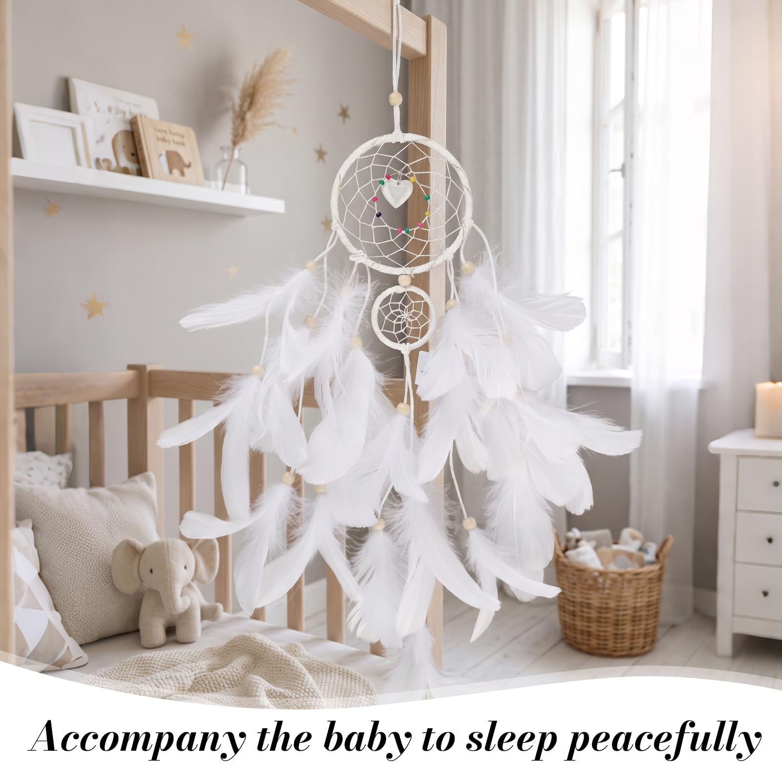 Capteur De Rêves en Plumes Lumineux Attrape Rêve Rétro Décoratif Avec Lumières LED Pour Chambre