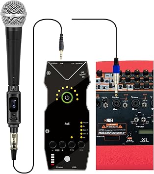 Dynamic Microphone Preamplifier 12dB-39dB Adjustable Built-in Battery Only for Dynamic Microphone Preamplifier