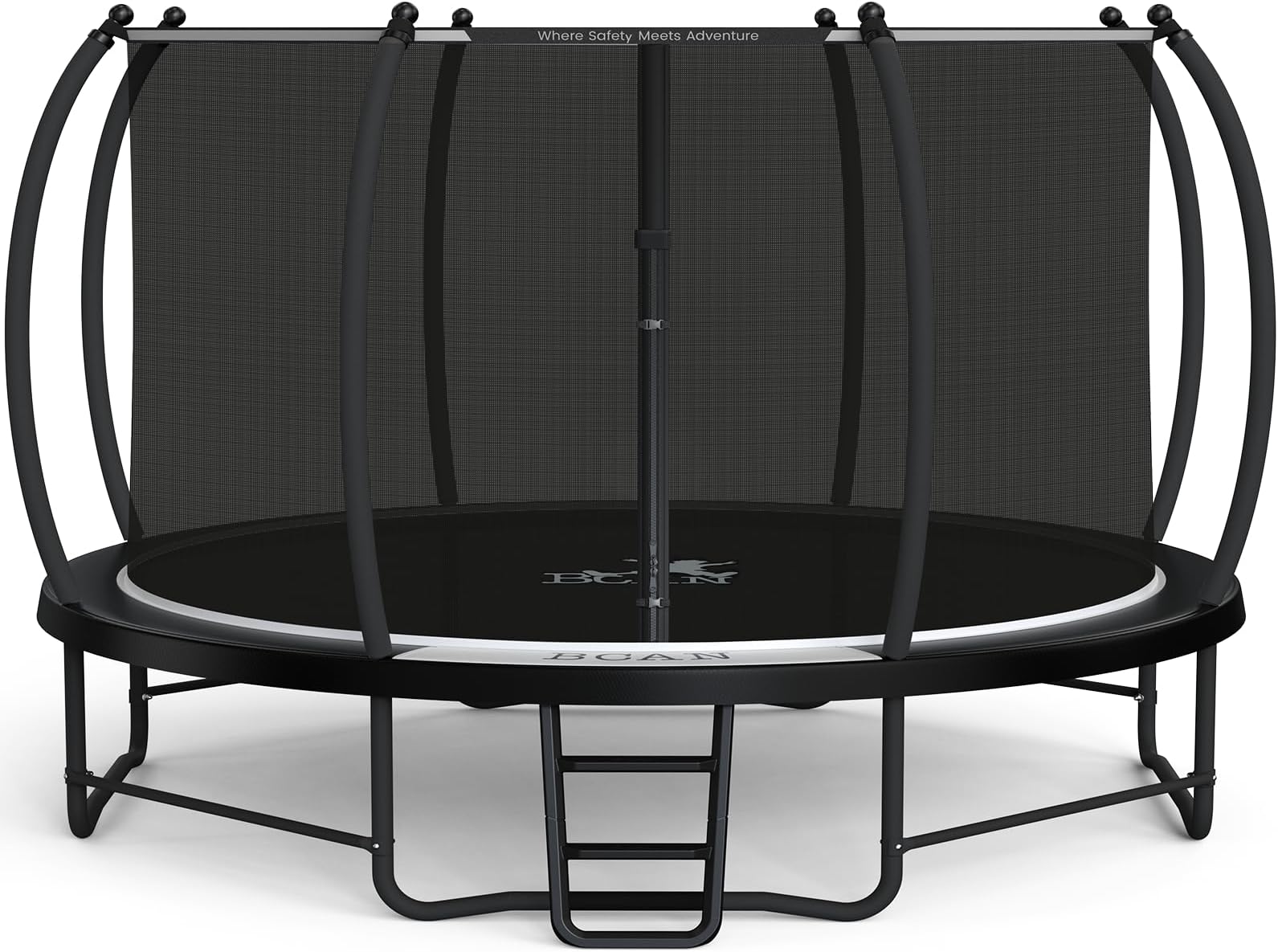 BCAN Trampoline 14FT Trampoline Outdoor with Enclosure for Kids Adults-Black-2025