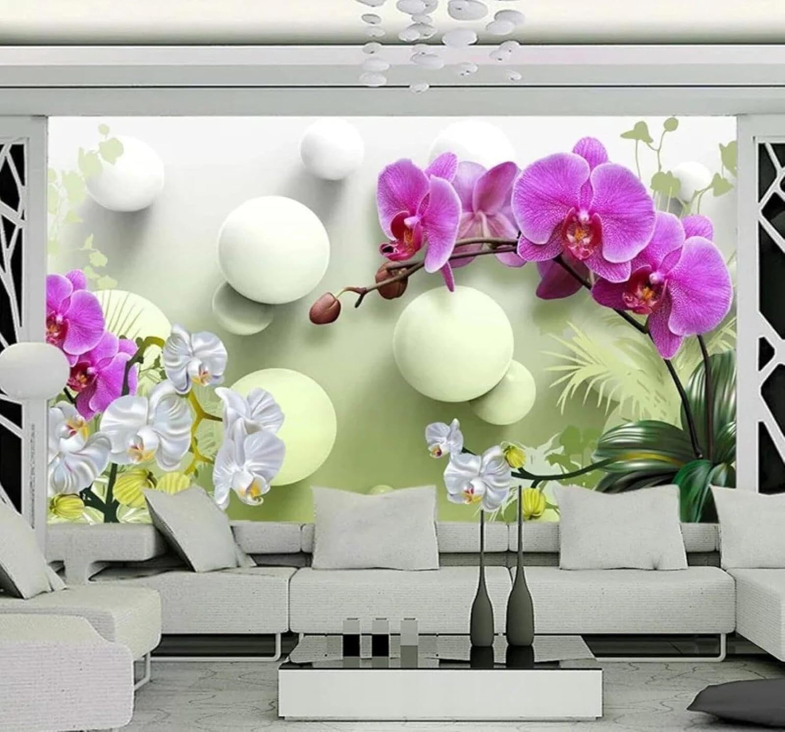 XLMING Fresh Three Dimensional Spheres Beautiful Flowers 3D Wallpaper Premium Textured Silk Study Dining Living Room Bedroom Sofa TV Wall Easy Install-430cm×300cm
