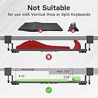 Vista 6 de BONTEC KMT01 - Bandeja para teclado debajo del escritorio, extraíble con abrazadera en C, plataforma para teclado y ratón con cajón deslizable
