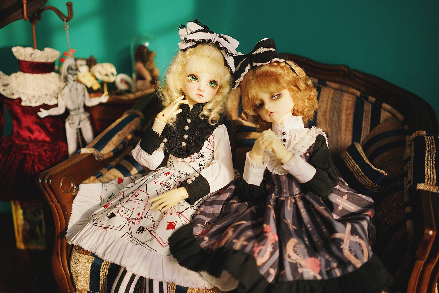 Amazon.co.jp: 1/3 1/4 1/6ドール用Bjd 球体関節人形 メイド服 可愛い