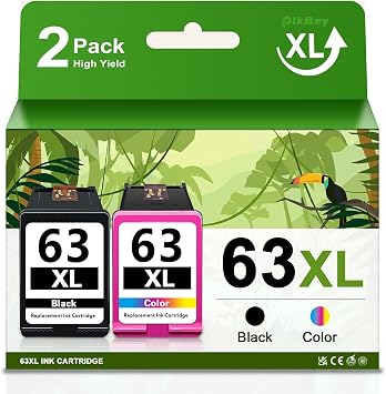 63XL Ink Cartridges Replacement for HP Ink 63 63XL Compatible with OfficeJet 3830 4650 5255 5258 4655 4652 3833 Envy 4520 4512 DeskJet 1112 3630 Printer