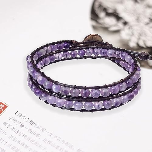 Miniatura 9 de Ayriwoyi Preciosa pulsera de piedra natural para mujer, pulseras bohemias, pulsera de cuentas de cristal curativo, ajustable, hecha a mano,