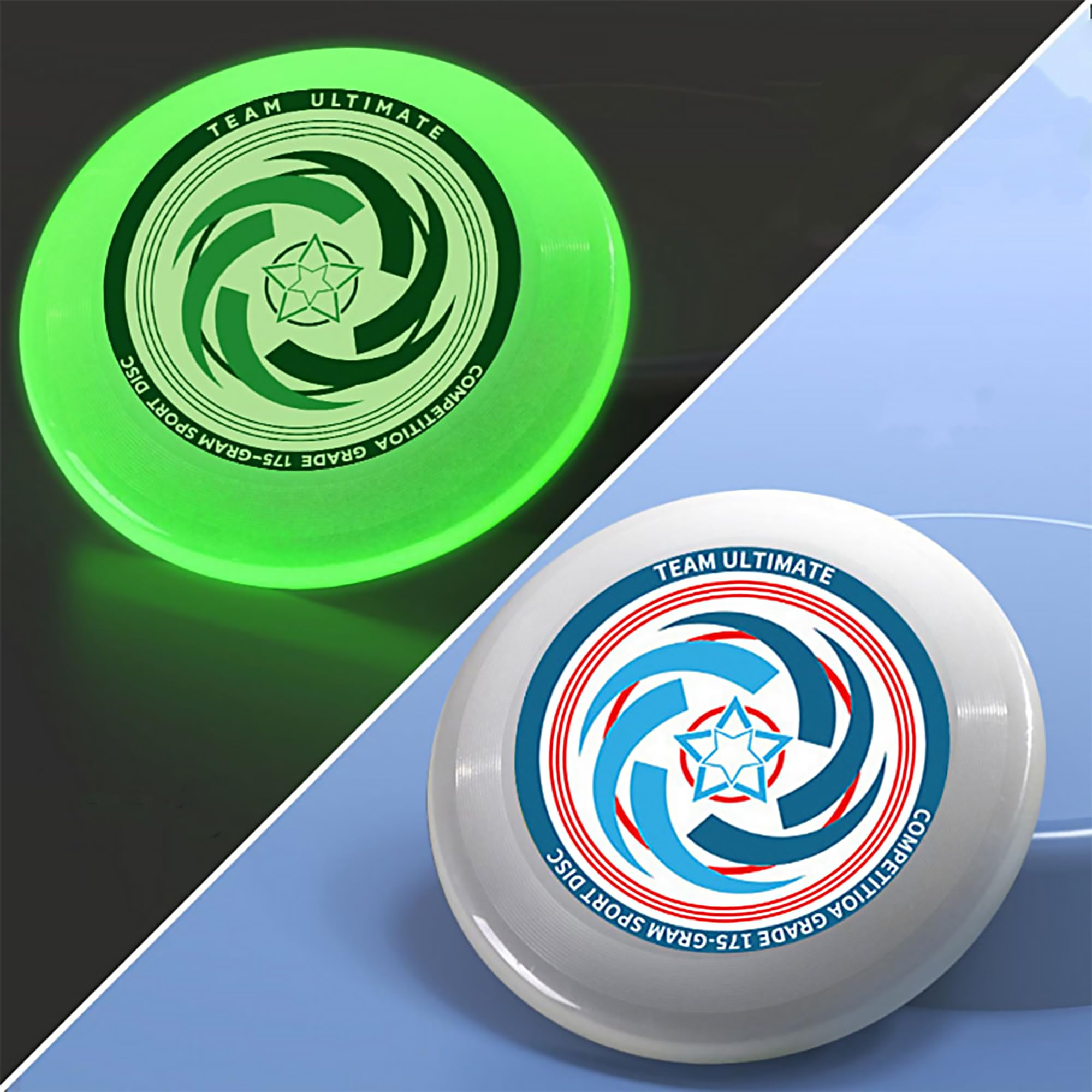 Monirf Ultimate Frisbee, 175g Ultra Star Sport Disc, Flying Disc Sports for Team Play and Competition (Fluorescence-Whirlwind)