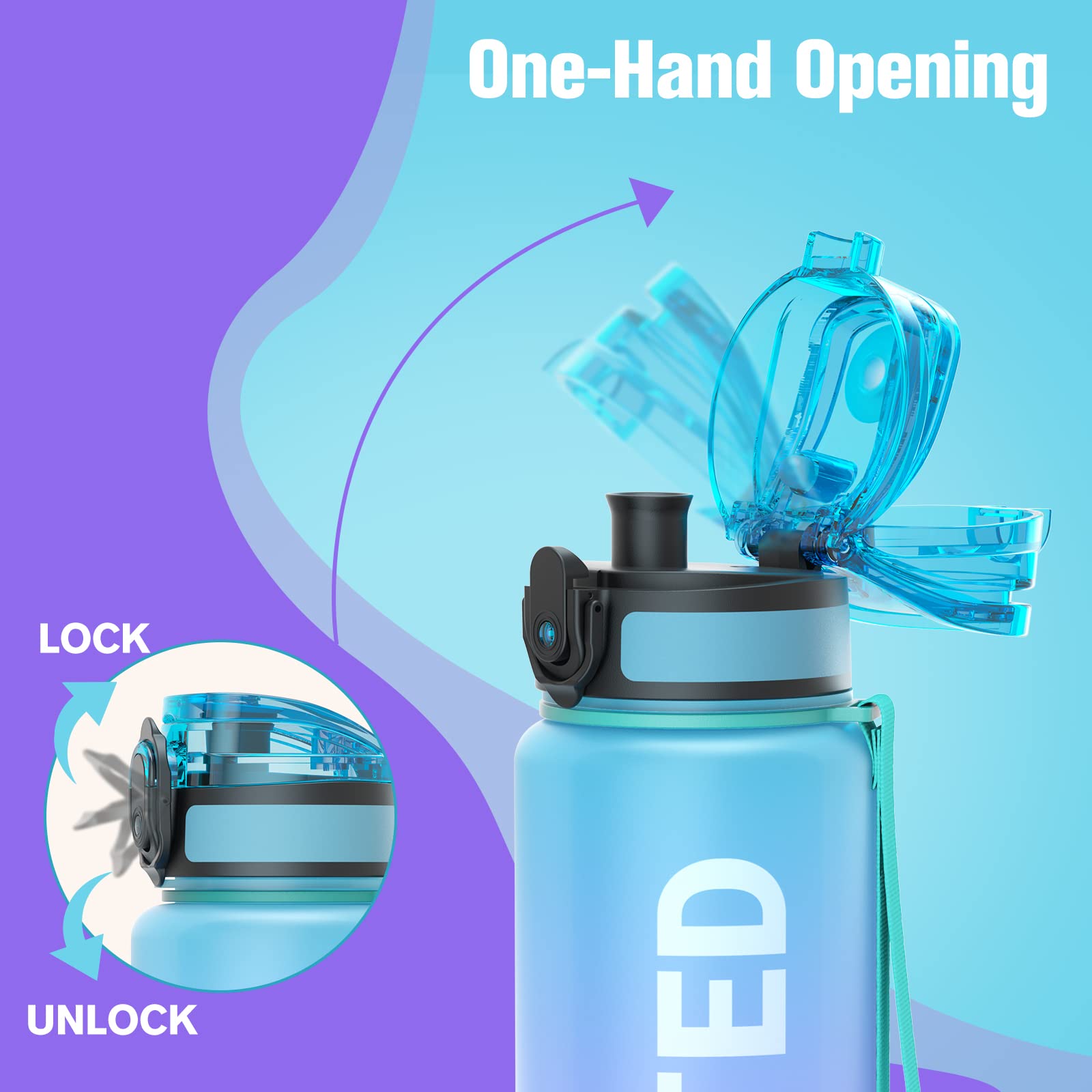 Sahara Sailor Water Bottle, 500ML/750ML/1000ML Motivational Water Bottle - Image 3