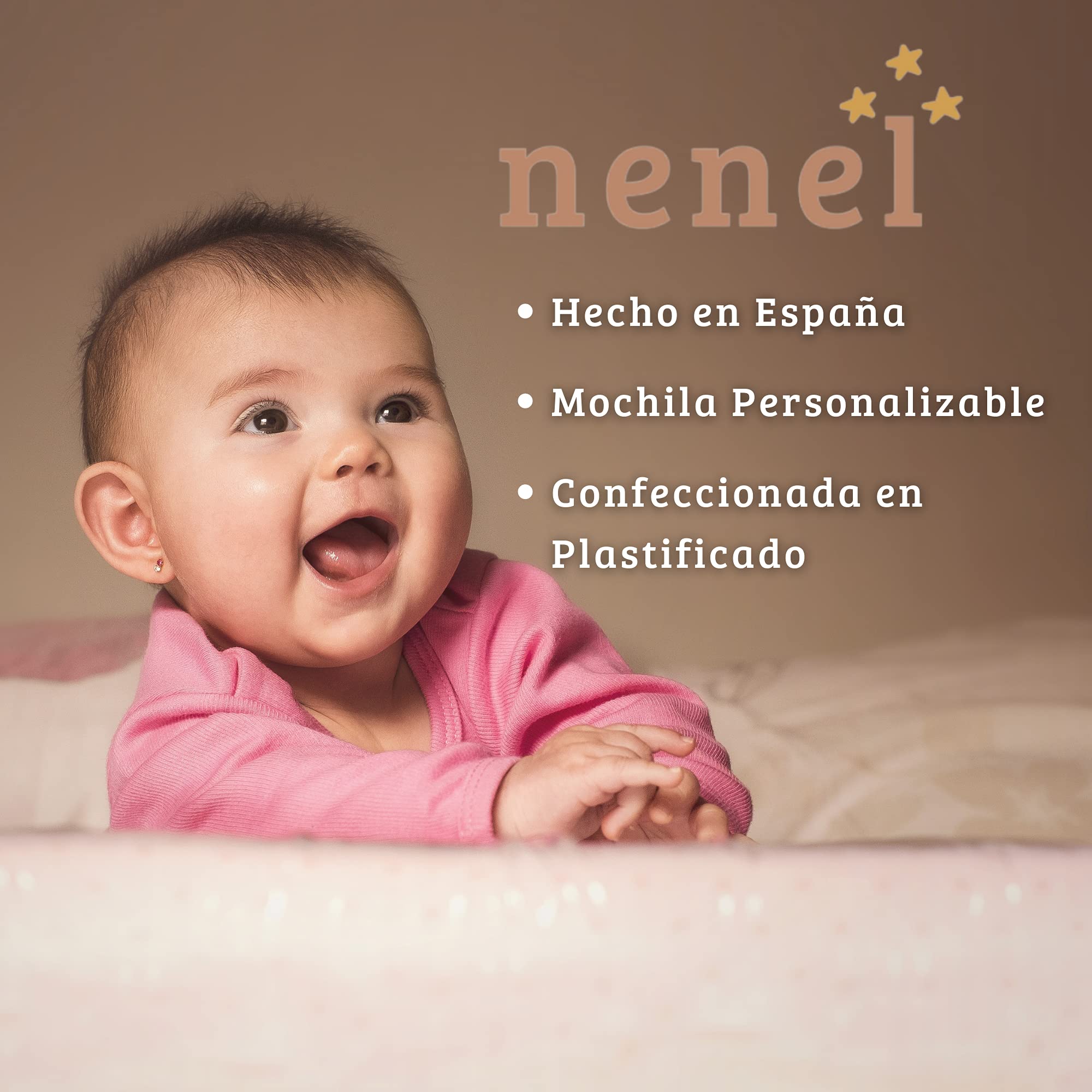 Zaino o zainetto per bambini PERSONALIZZATO con il NOME RICAMATO. Gabriela: vari colori disponibili (Beige)