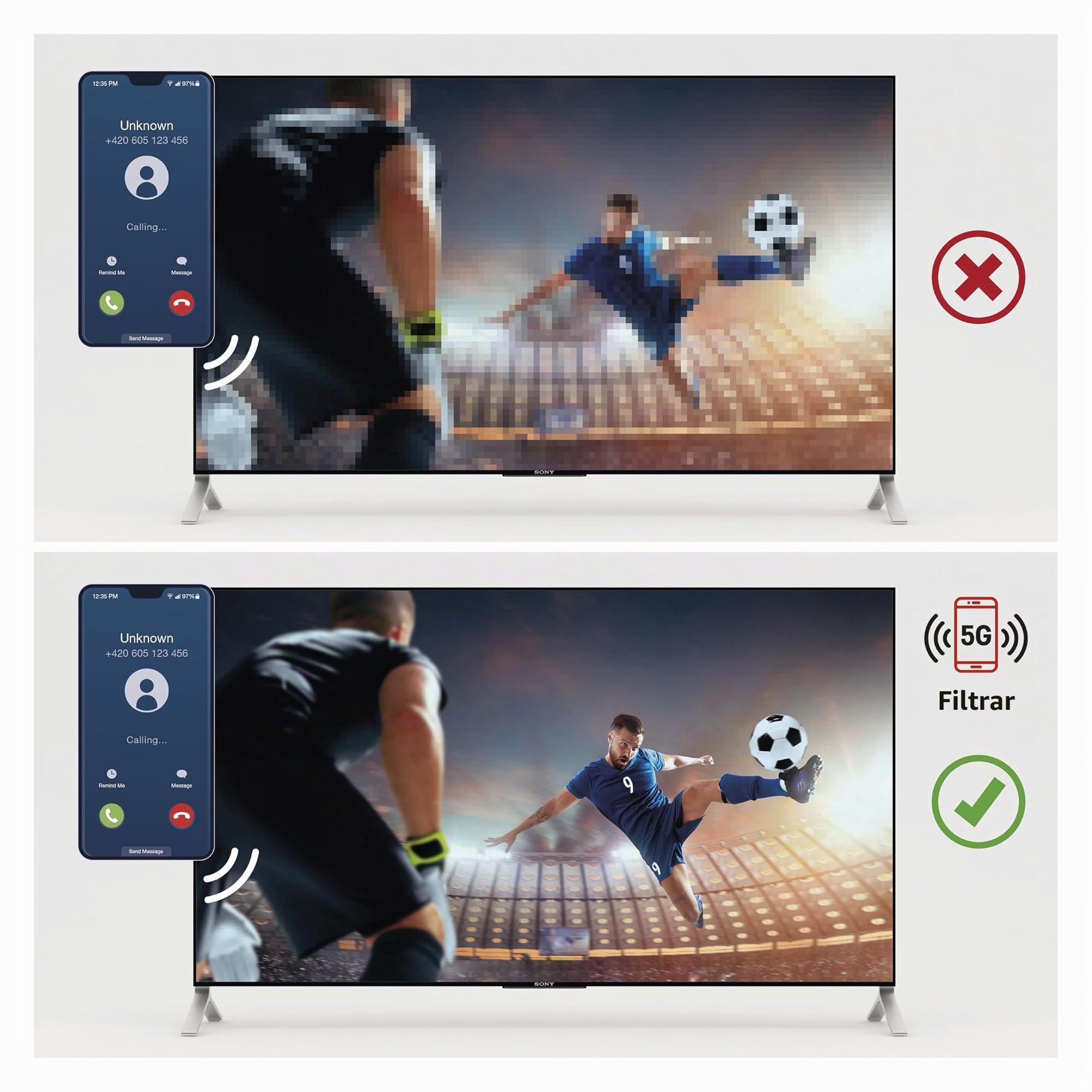 EMOS Antena Exterior DVB-T2 con Amplificador, Antena Exterior Activa para máxima Intensidad de señal, Filtro LTE Integrado y 5G, para recepción remota 0-100 km, conexión a DVB-T, Receptor DVBT-2 y TV