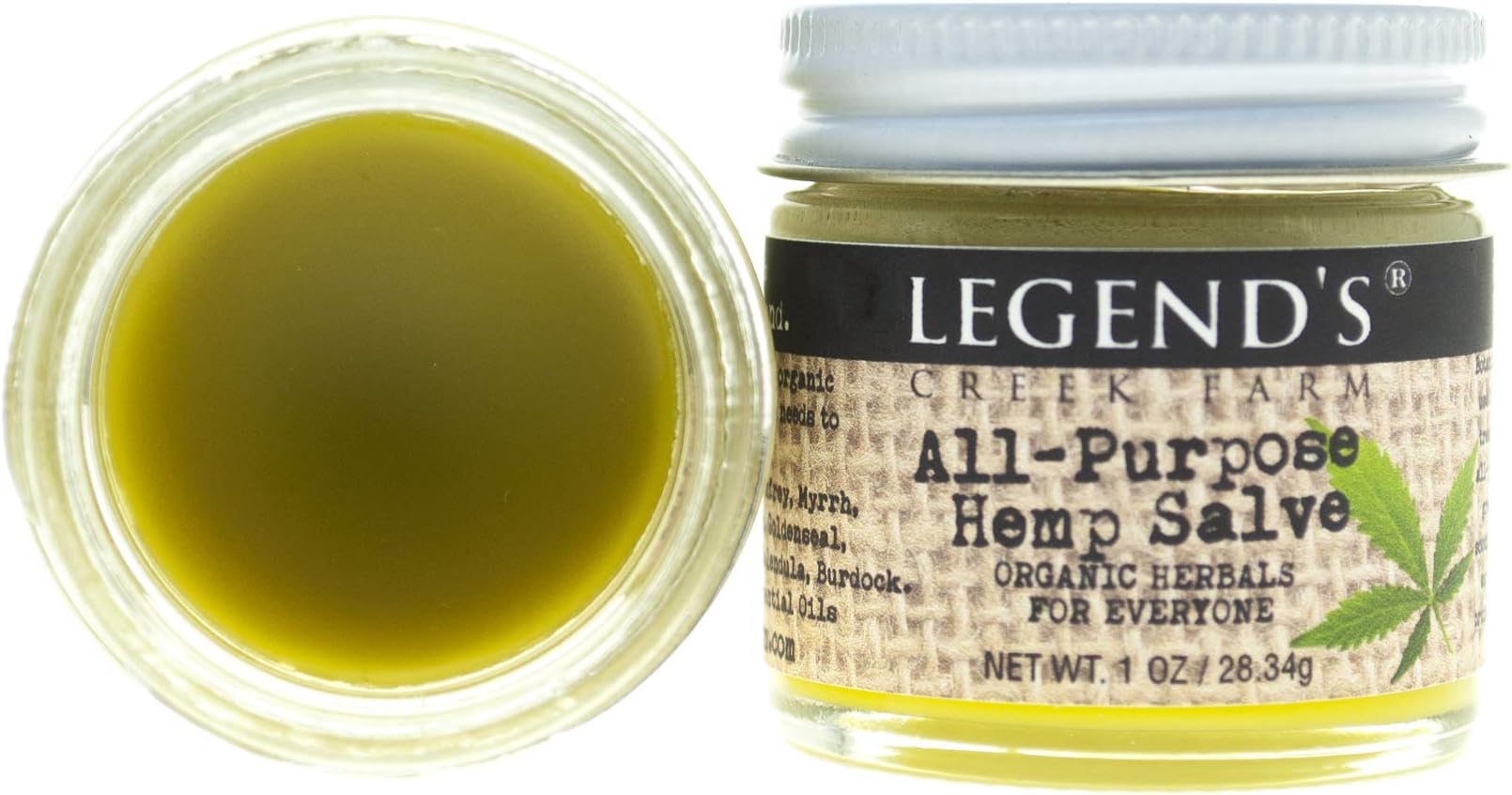 Legend's Creek Farm Herbal Salve - Healing Ointment with Hemp Oil, Comfrey, & Myrrh- Natural Balm for Chapped Skin, Scrapes, & Rashes - 1oz. Healing Balm Handmade in USA (All-Purpose Hemp S.)