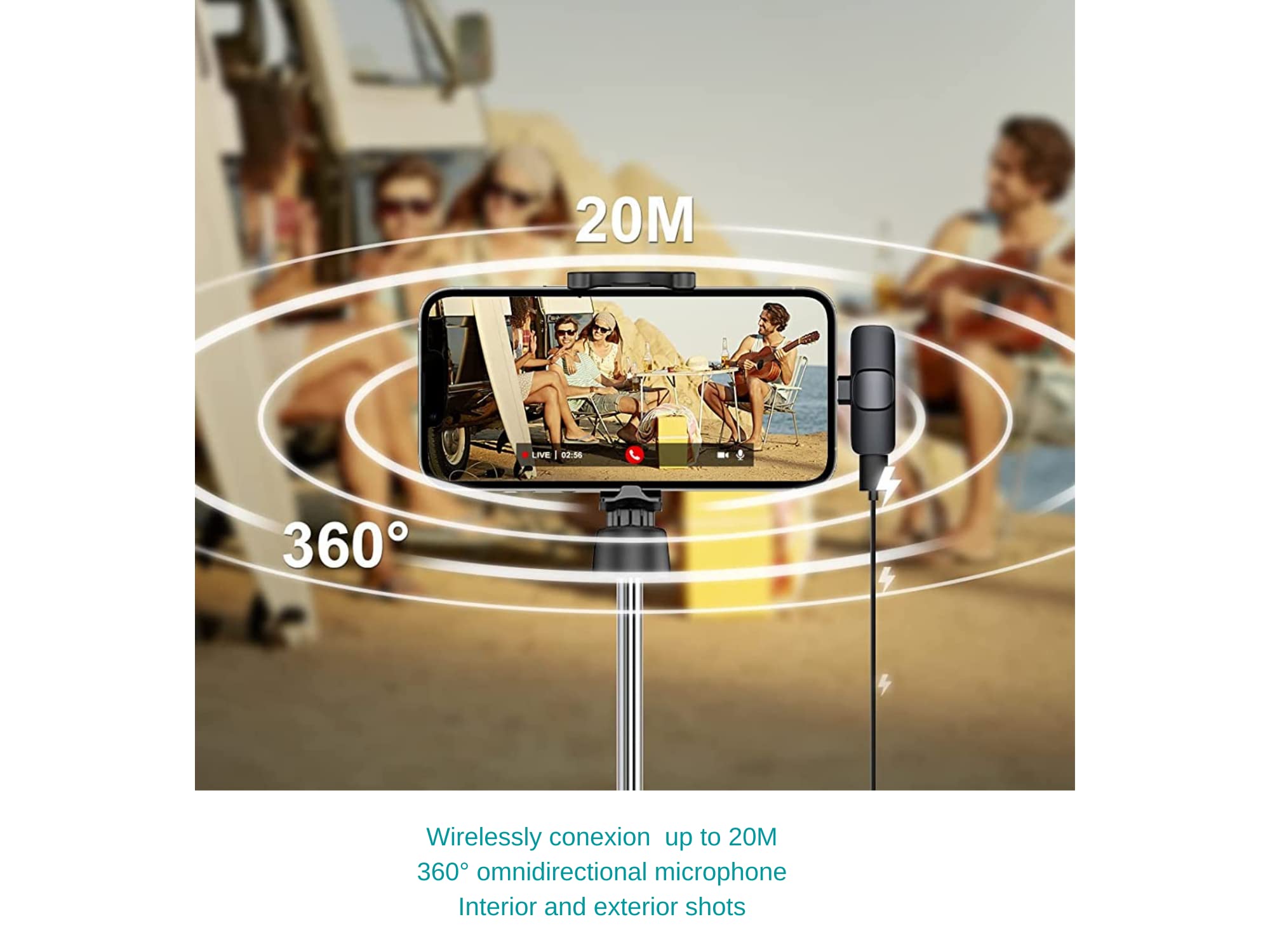 K61 Micro Cravate Sans Fil Pour Smartphone USB C,2.4GHz Mini Micro Android Telephone Portable