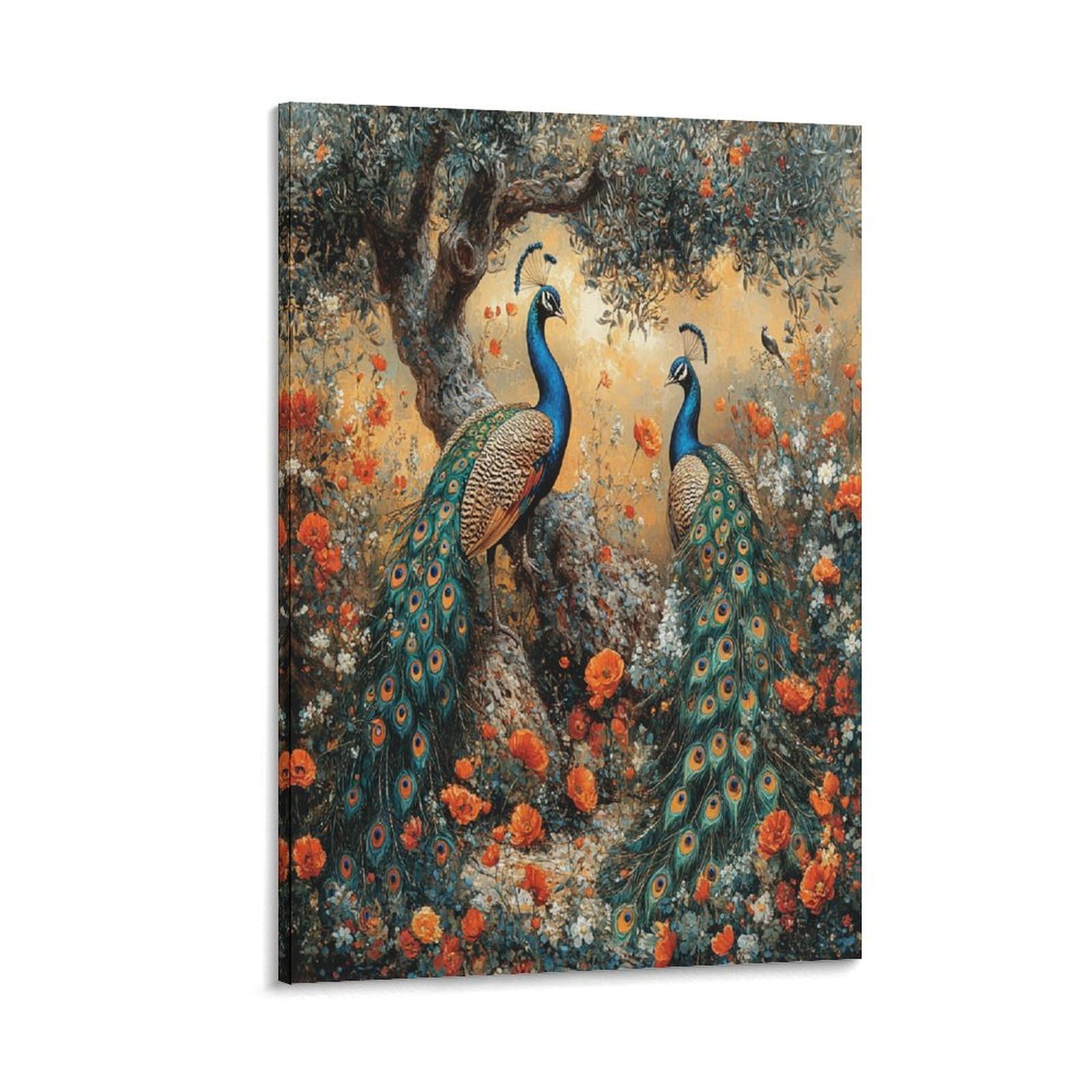 Vfklzcnyr Style-3 Peacock 3D Wall Art Decor Artwork Modern Art Canvas Framed Painting,Large Wall Art For Bathroom Bedroom Decoration 24X36inch(60X90cm)