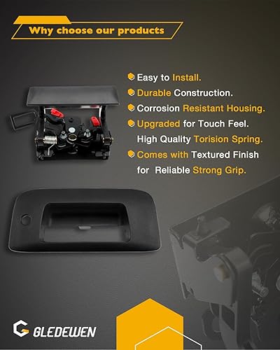 Vista 12 de Kit de reconstrucción del pestillo de la manija del portón trasero, compatible con Chevy Silverado 1500 2500 3500 1999-2006, GMC Sierra, reemplaza #