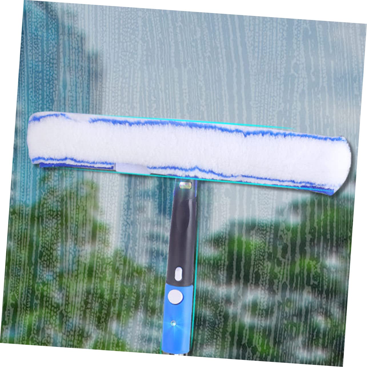 FRCOLOR Limpiador De Escobilla para Ventanas Limpiacristales con Estropajo De Microfibra Giratorio Herramienta De Limpieza para Coche Sliding Door y Baño Kit De Limpieza De Ventanas