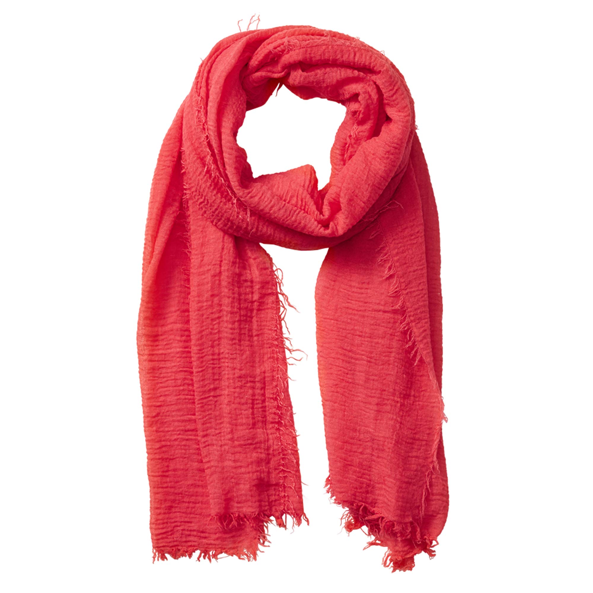 Hadley Wren womens Classic Soft Solid Lightweight Oblong Scarf, Coral, One Size