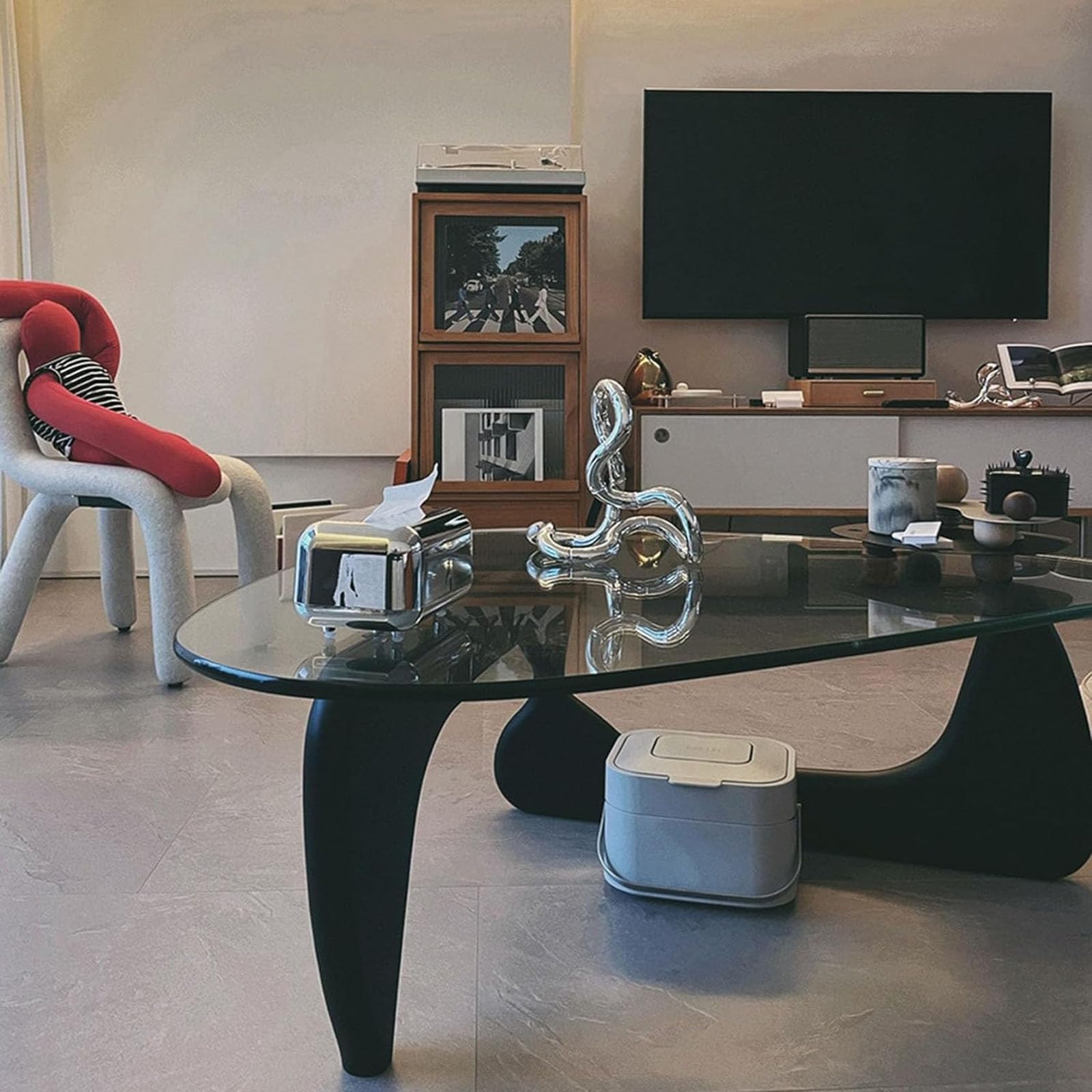 サイドテーブル ミッドセンチュリー トリプル ガラステーブル コーヒーテーブル サイドテーブル ミッドセンチュリー トリプル ガラステーブル