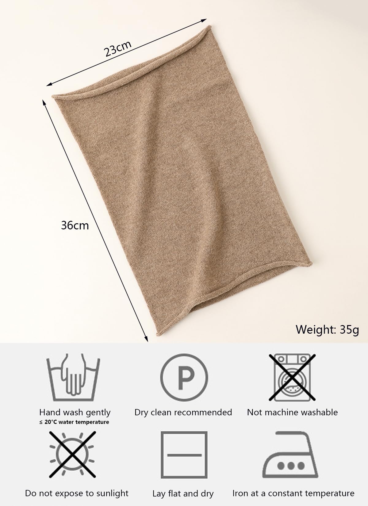 Mujer Hombre Bufanda Tubo Loop de Punto 100% Cachemira, Invierno Ligero Calentador de Cuello Bufanda Circular Tejidas, Suave Cálido Bufanda Tubular de Cuello Loop Pañuelo para Esquí Ciclismo Coffee