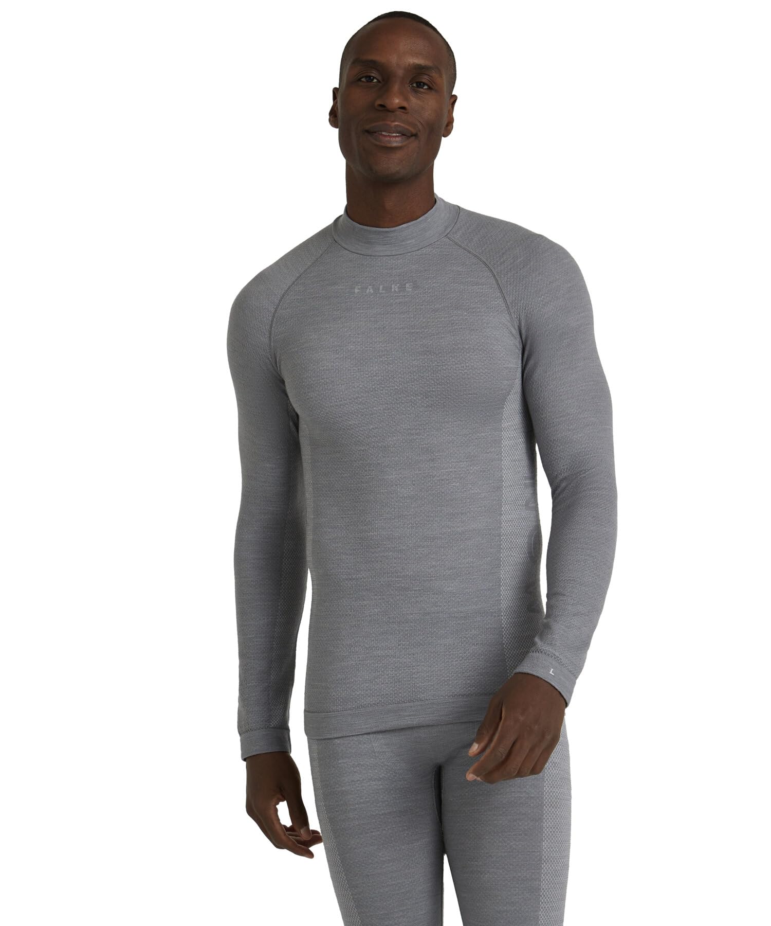 FALKEMen's Wool-Tech Trend High Neck Longsleeved Sports Functional Shirt Thermal Underwear Cold To Very Cold Weather Breathable Climate-Regulating Odour-Neutralising Sustainable Functional 1 Piece