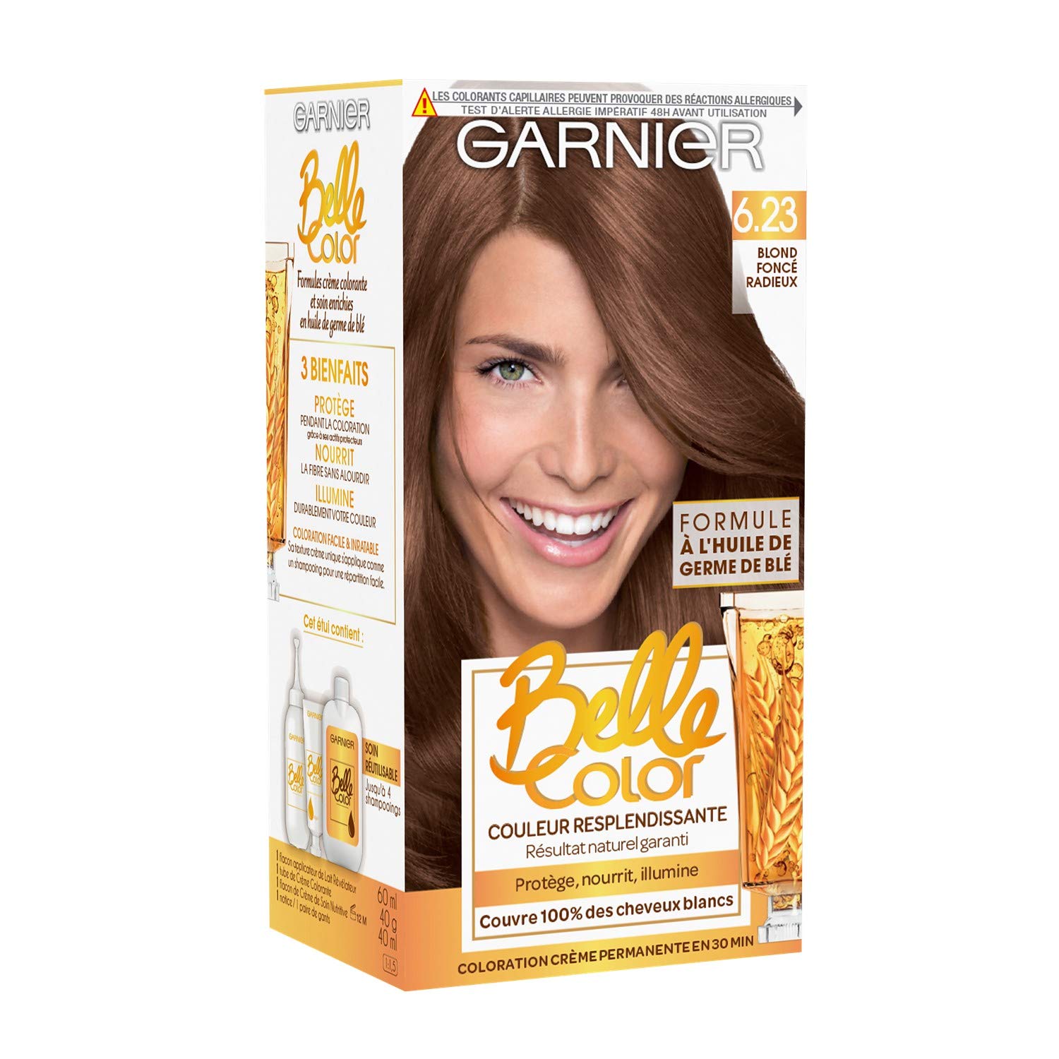 Garnier Belle Color – Terre De Soleil 6.23 Dunkelblond Strahlend – Permanente Haarfärbung, 2 Stück