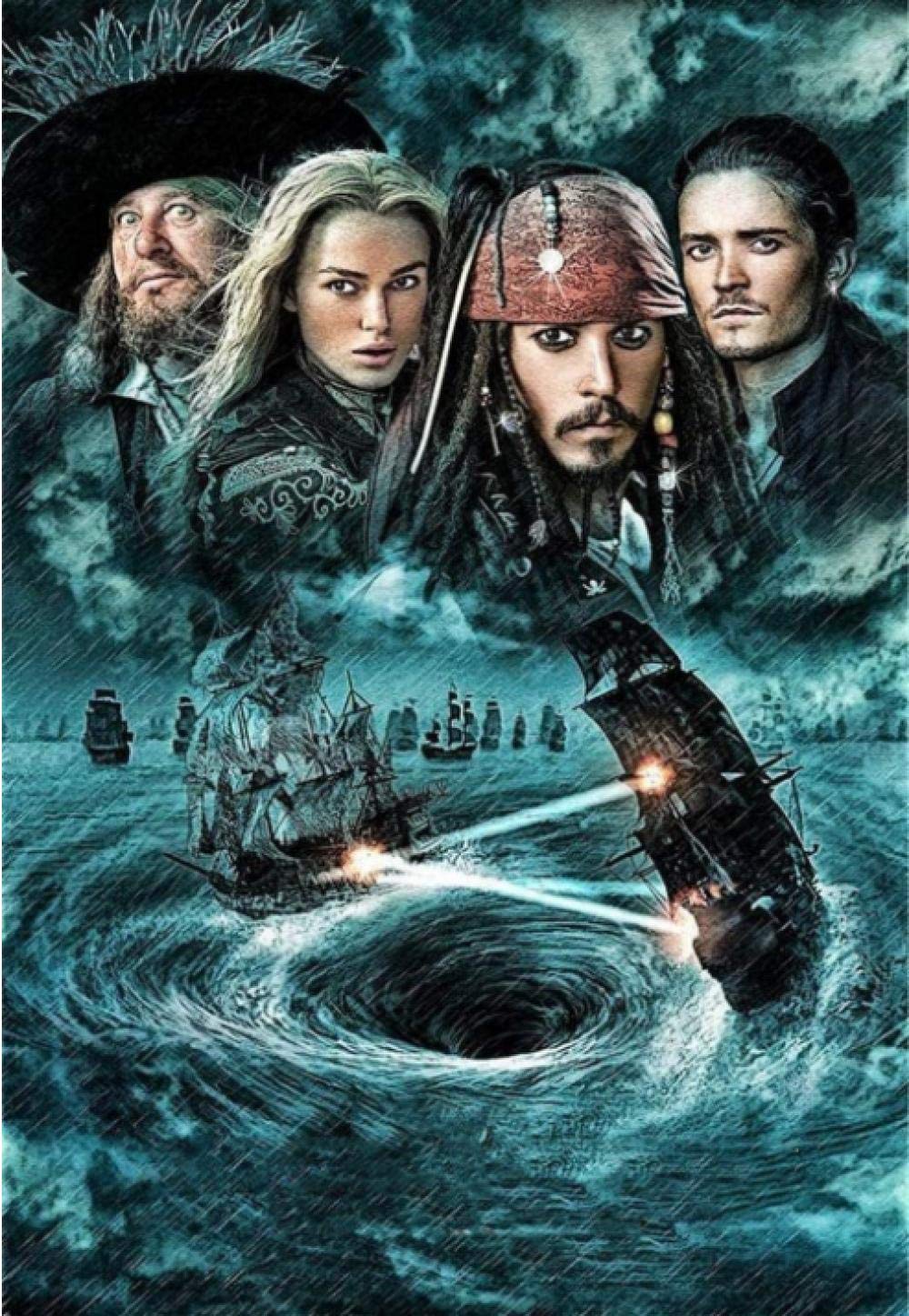 Peinture Diamant 5D Diy Kit Pirates Of The Caribbean Broderies Mosaïque Diamond Painting Point de Croix pour Adultes Et Débutants 8x12inch(20x30cm)