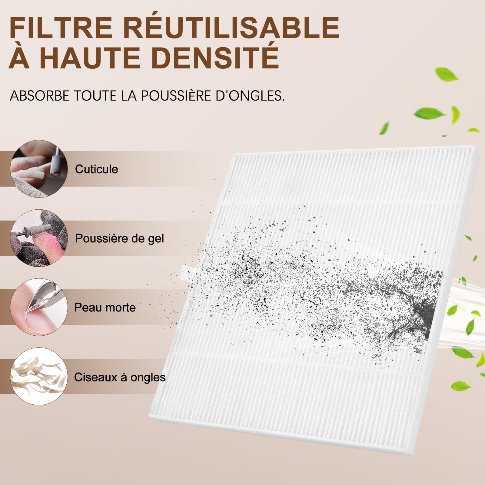 Aspirateur Ongle Rechargeable, Puissant Aspirateur Ongles Professionnelle, Aspirateur De Table Ongle Manucure, Aspiration Réglable, Noir NDC3