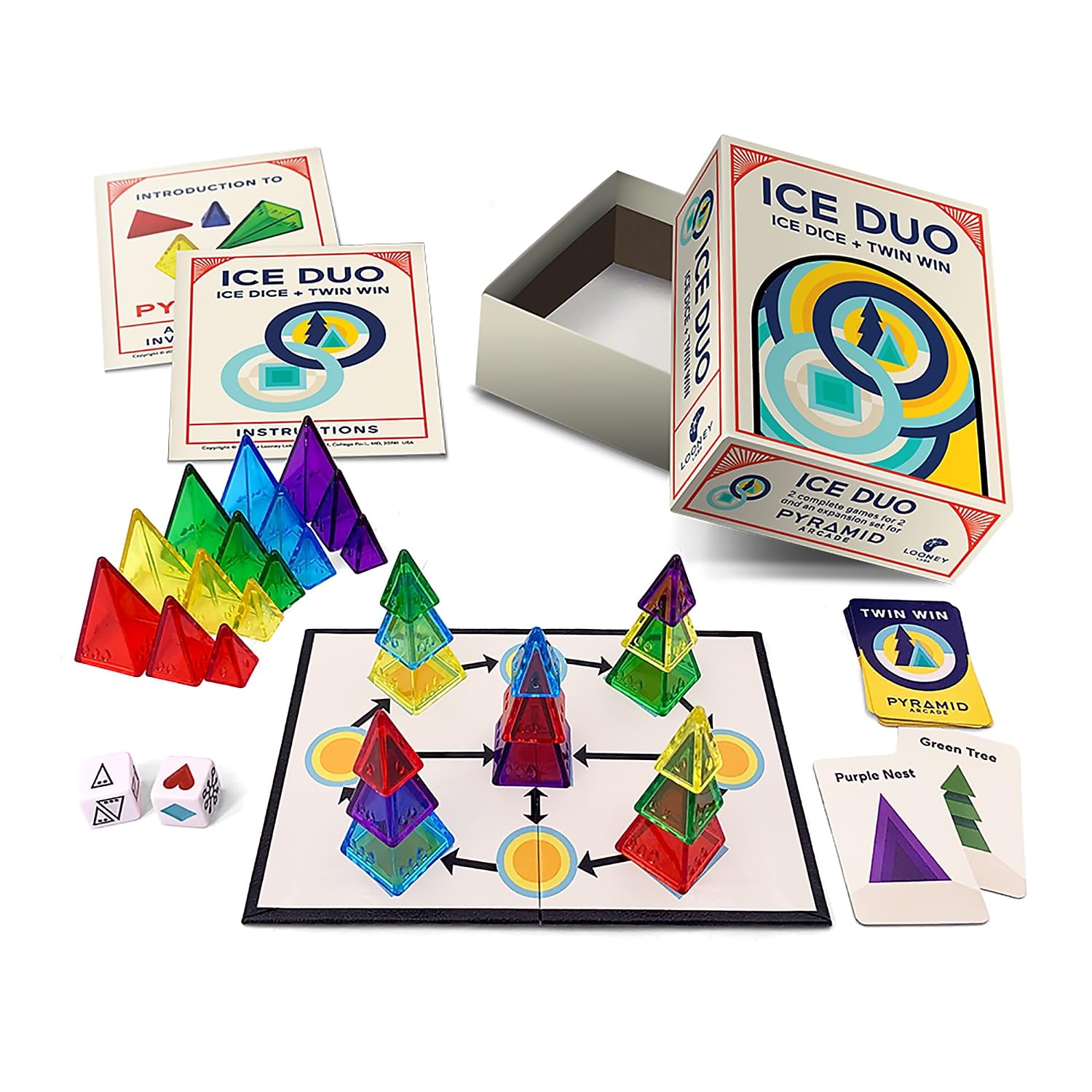 Looney Labs Ice Duo Board Game - Press-Your-Luck Adventure and Hidden-Goal Challenge