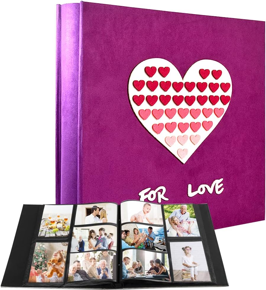 Baby Photo Albums 4x6 Holds 600 Photos, Fabric Cover Cute