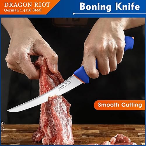 Miniatura 6 de DRAGON RIOT Cuchillo de desollar de 6 pulgadas, cuchillo de desollar carne para cortar carne, cuchillo de procesamiento de carnicero de carne de