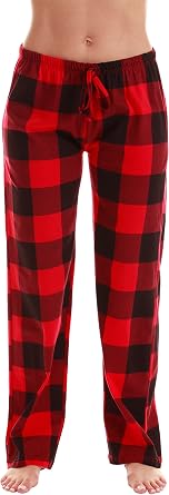 Just Love Womens Buffalo Plaid Pajama Pants, 100% Cotton Jersey Knit Sleep and Lounge PJ Bottoms