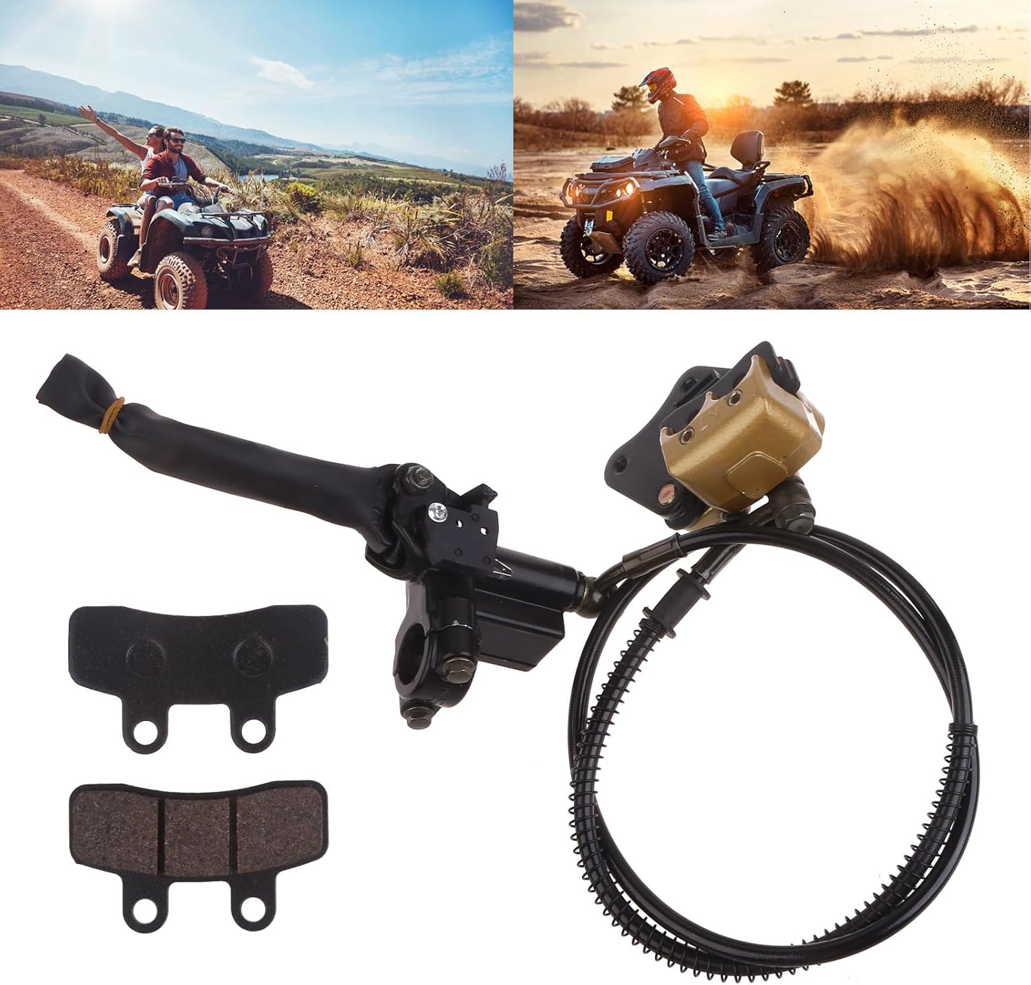 パッドシューズ交換付きフロントディスクブレーキキャリパーセット中国の50cc 125ccダートバイクディスクブレーキマスターシリンダ