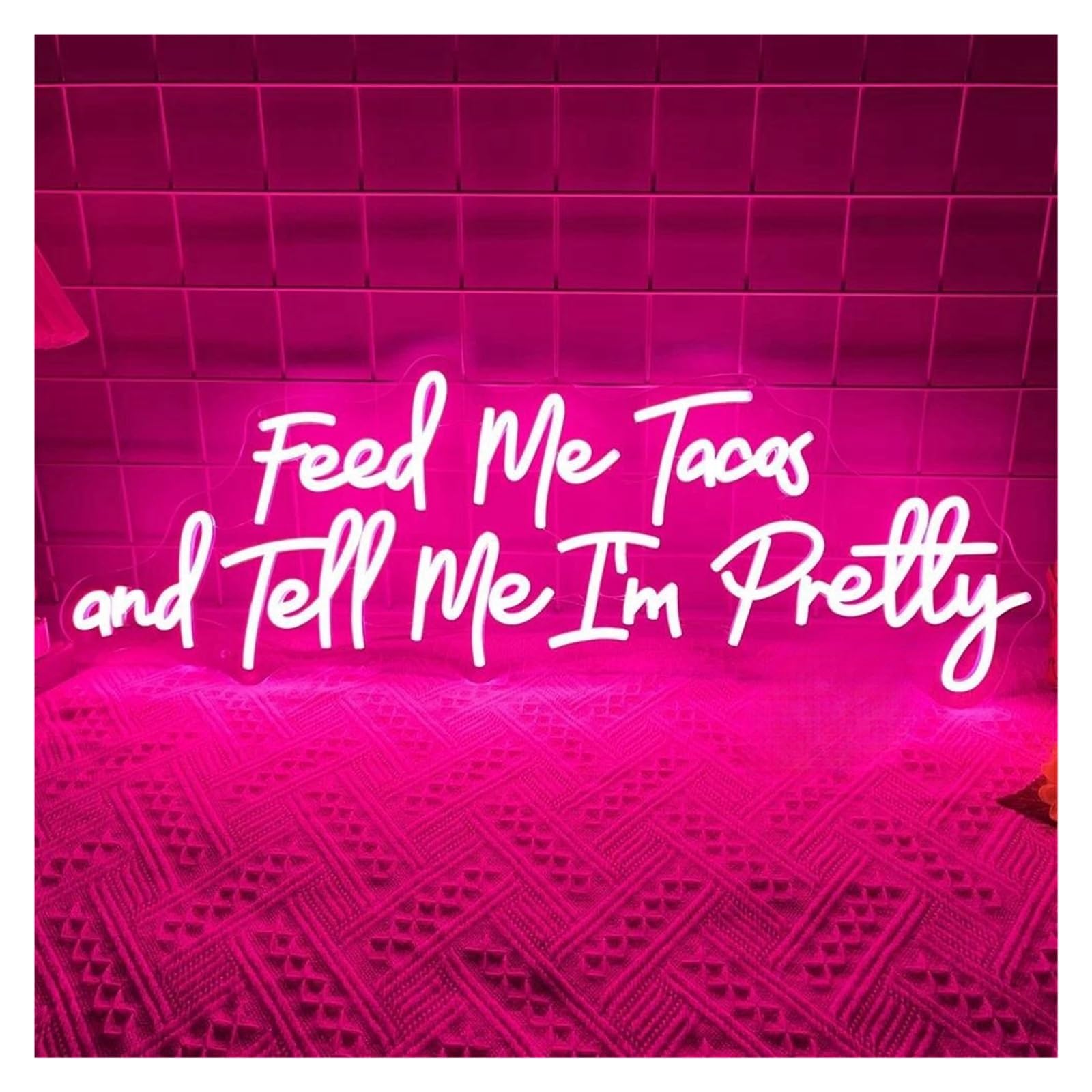 Decoración Lámparas Letrero De Neón Dame Tacos Y Dime Que Soy Bonita Letrero De Neón Tienda De Tacos Luces De Neón Restaurante De Comida Rápida 55x21cm