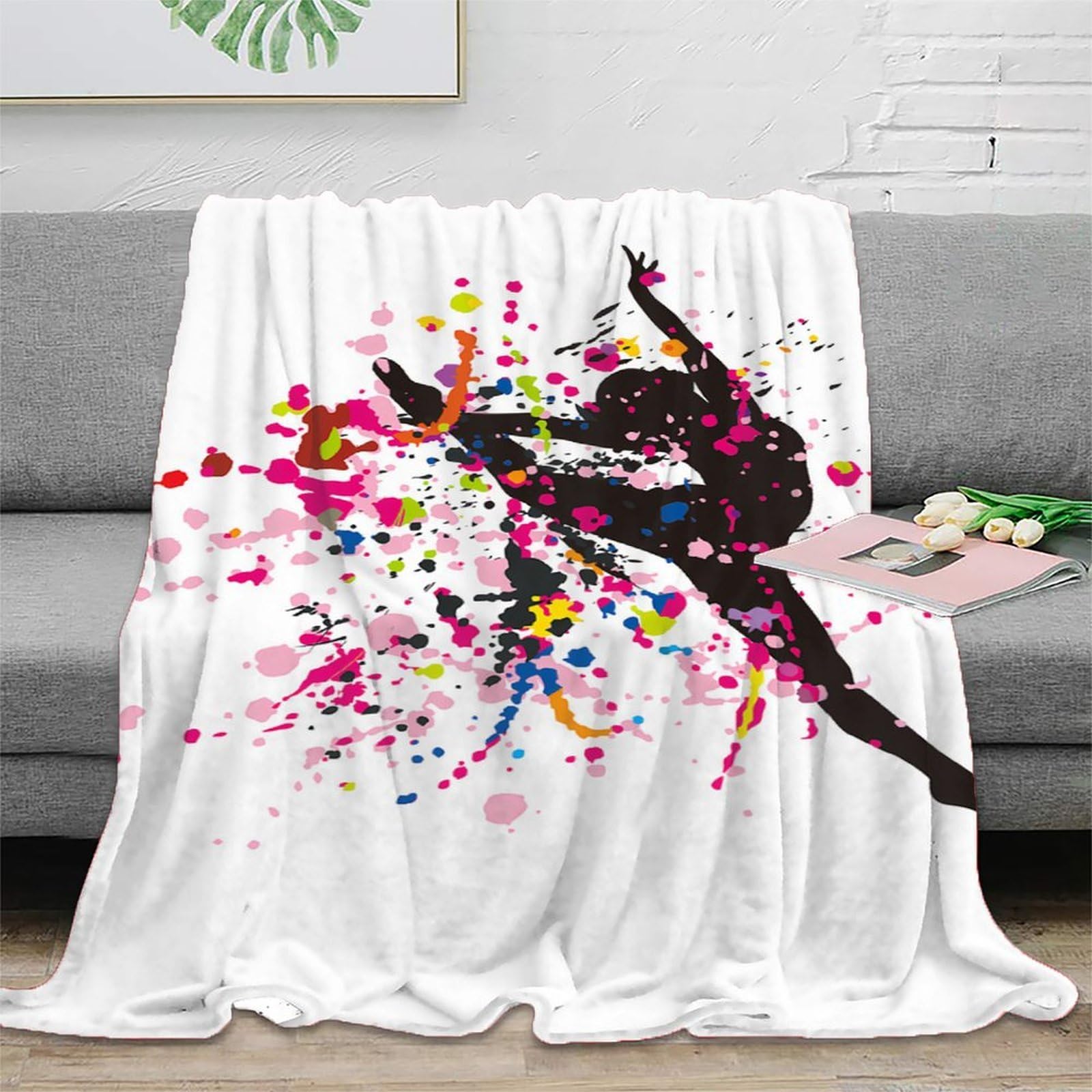 Couverture lavable en machine imprimé danseuse 3D plaid sans plis
