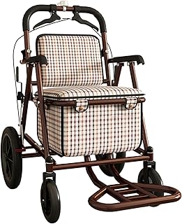 2 In 1 Rollator Walker,Shopping Basket Cart Adjustable Height Rollator Easy To Fold With Comfort Seat Large Capacity Shopping Basket Walker For Seniors Adults Trolley ( Color : A , Size : 95*67*50cm )