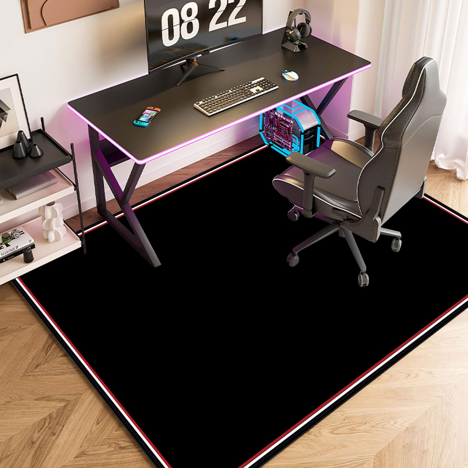 Tapis Chaise de Bureau Gaming 160 x 200 cm, Tapis de Sol Bureau Tissu, Tapis de Protection en carrelage, Tapis Protège Sol pour Sols Durs, Tapis de Sol pour Bureau Plancher de Bois