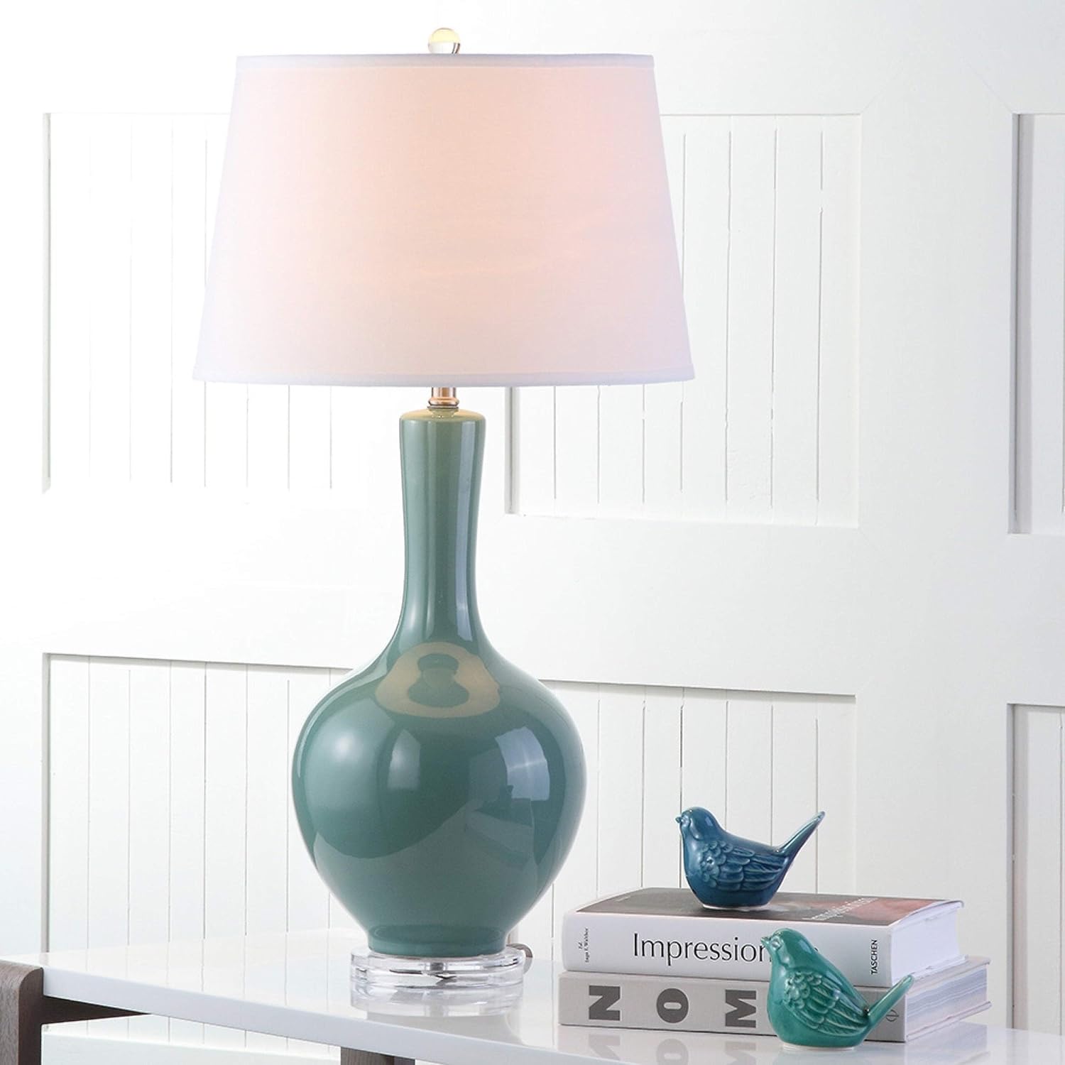 Lighting 32-inch Teal Lamp (Set of 2) Blue Traditional