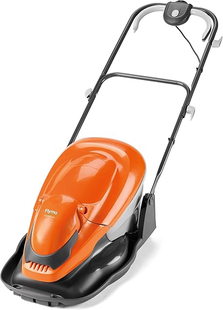 Flymo EasiGlide 360 Hover Collect Lawn Mower - 1800W Motor, 36cm Cutting Width, 26 Litre Grass Box, Folds Flat, 10m Cable Length, Orange and Grey